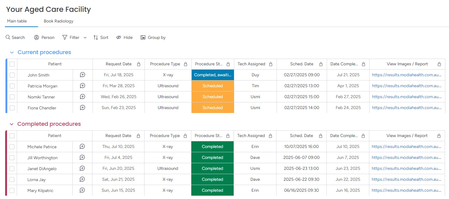 Modia Health Portal Dashboard